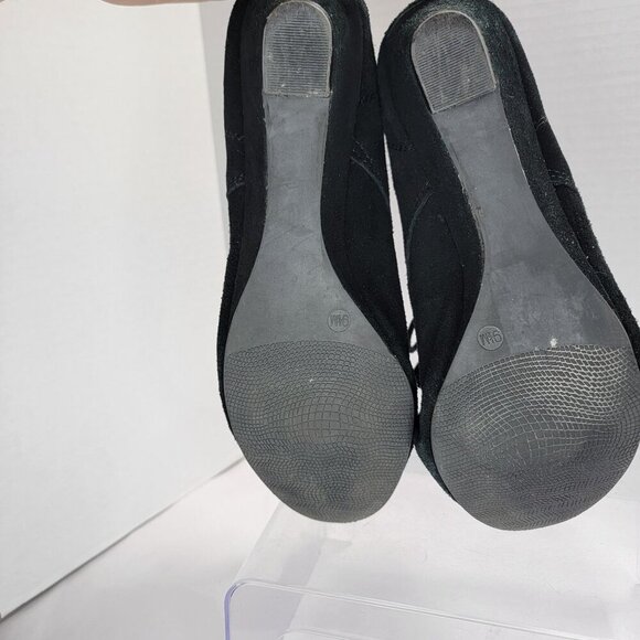 Crown Vintage Boots Womens 9.5 M Spark Black Leather Wedge Ankle Bootie Casual - Picture 11 of 12